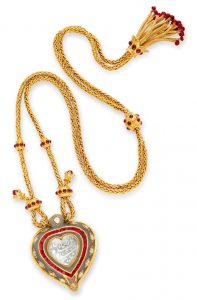 The Taj Mahal Diamond and Jade Pendant and Necklace
