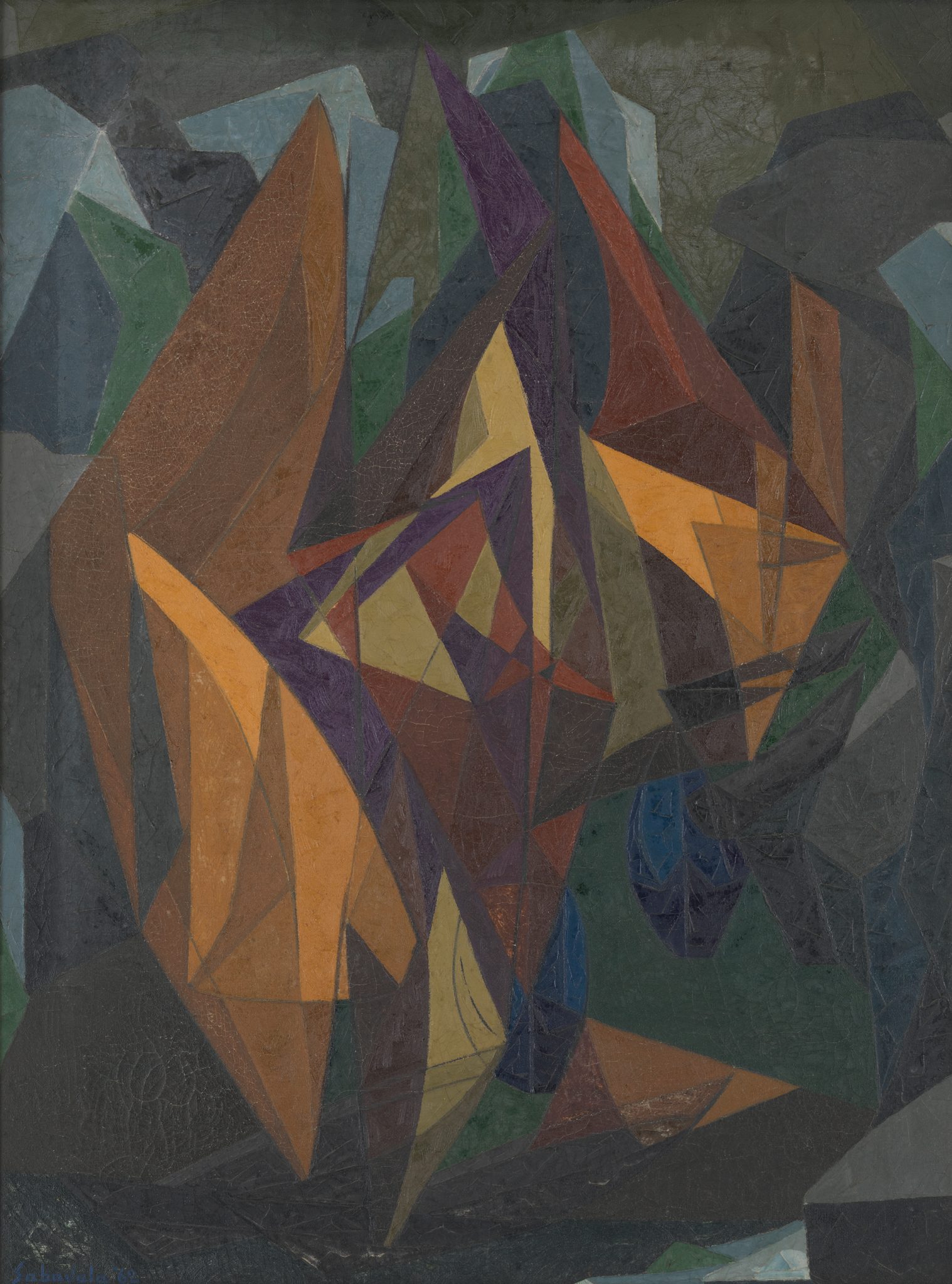 Lot 12 - Jehangir SabavalaGÇÖs Down To A Sunless Sea, 1962, with a pre-sale estimate of INR 50 GÇô 70 lakhs (USD 75,760 GÇô 106,065), sold at INR 1.14 crores (USD 172,727)