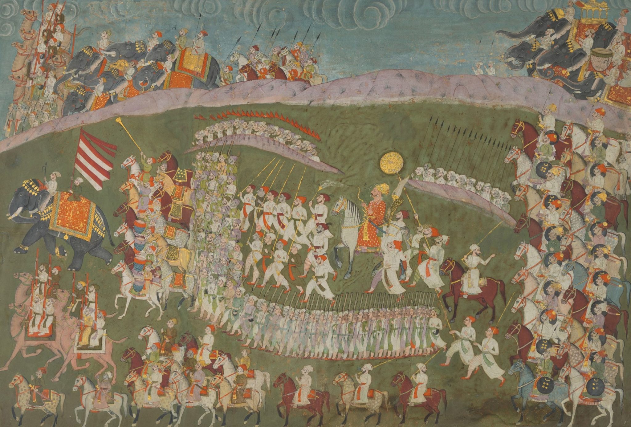 Lot 29 - MAHARAJA BAKHAT SINGH OF NAGAUR PROCEEDING FOR BATTLE, NAGAUR, CIRCA 1750, Estimate - Rs 50,00,000 - 70,00,000 ($74,630 - 104,480)