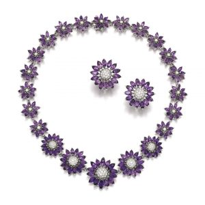 Lot 125 - Amethyst and Diamond Demi-Parure, Asprey