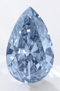 Lot 377 - 14.54-carat, pear-shaped, fancy vivid blue, internally flawless Apollo Diamond unmounted
