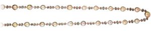 BEST USE OF PEARLS - NAOMI SARNA, FRESHWATER CULTURED PEARLS STRUNG WITH SUNSTONE BEADS