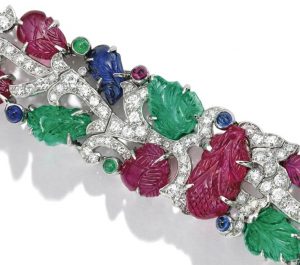 LOT-1869 - SECTION OF THE CARTIER TUTTI FRUTTI BRACELET ENLARGED