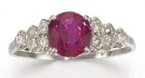 LOT 310 - RUBY AND DIAMOND RING