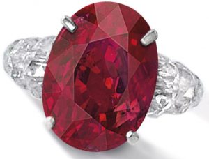 LOT 1857 - VERY RARE AND IMPRESSIVE RUBY AND DIAMOND RING, DESIGNED AND MOUNTED BY BHAGAT