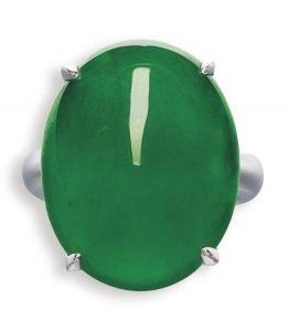 LOT 1631 - IMPORTANT JADEITE AND DIAMOND RING