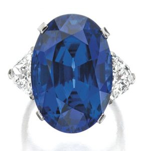 LOT 1845 - IMPORTANT SAPPHIRE AND DIAMOND RING, BULGARI