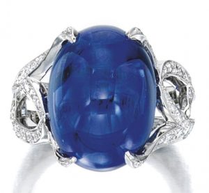 LOT 1859 - FINE SAPPHIRE AND DIAMOND RING, VAN CLEEF & ARPELS