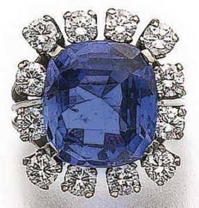 LOT 544 – COLOUR CHANGE SAPPHIRE AND DIAMOND RING