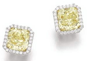 LOT 219 – PAIR OF FANCY YELLOW DIAMOND EARRINGS
