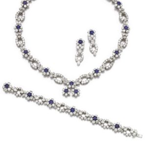 LOT 88 – DIAMOND AND SAPPHIRE PARURE, HARRY WINSTON